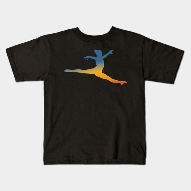 Vintage retro split jump girl gymnastics cool gifts Kids T-Shirt by kalponik